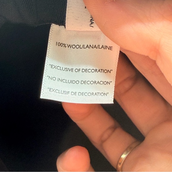 Nine West Black Wool Cloche Hat with Floral Accent – 60 cm - Picture 9 of 9